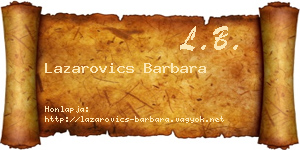Lazarovics Barbara névjegykártya