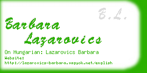 barbara lazarovics business card